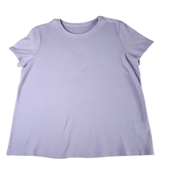 Laura Scott T-Shirt Womens Large Lavender Purple Crewneck Short Sleeve Cotton - Picture 1 of 6